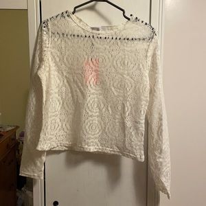 Missguided white lace top.